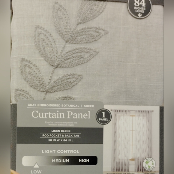 🆕Better Homes&Gardens Embroidered Botanical Sheer Curtain, Single Panel - Picture 9 of 16